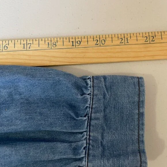 Whistles Dress Button Front Closure Long Sleeve Lightweight Denim Blue Women's 0 - Picture 9 of 11